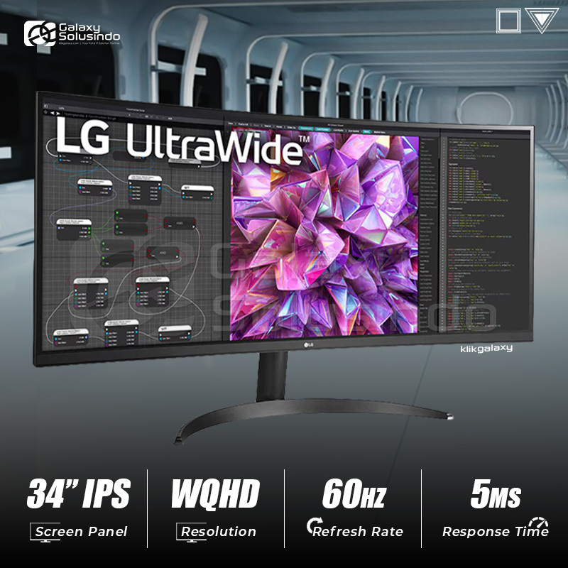 LG 34WQ60C-B QHD IPS 34 Inch 60Hz 5ms UltraWide Curved Gaming Monitor