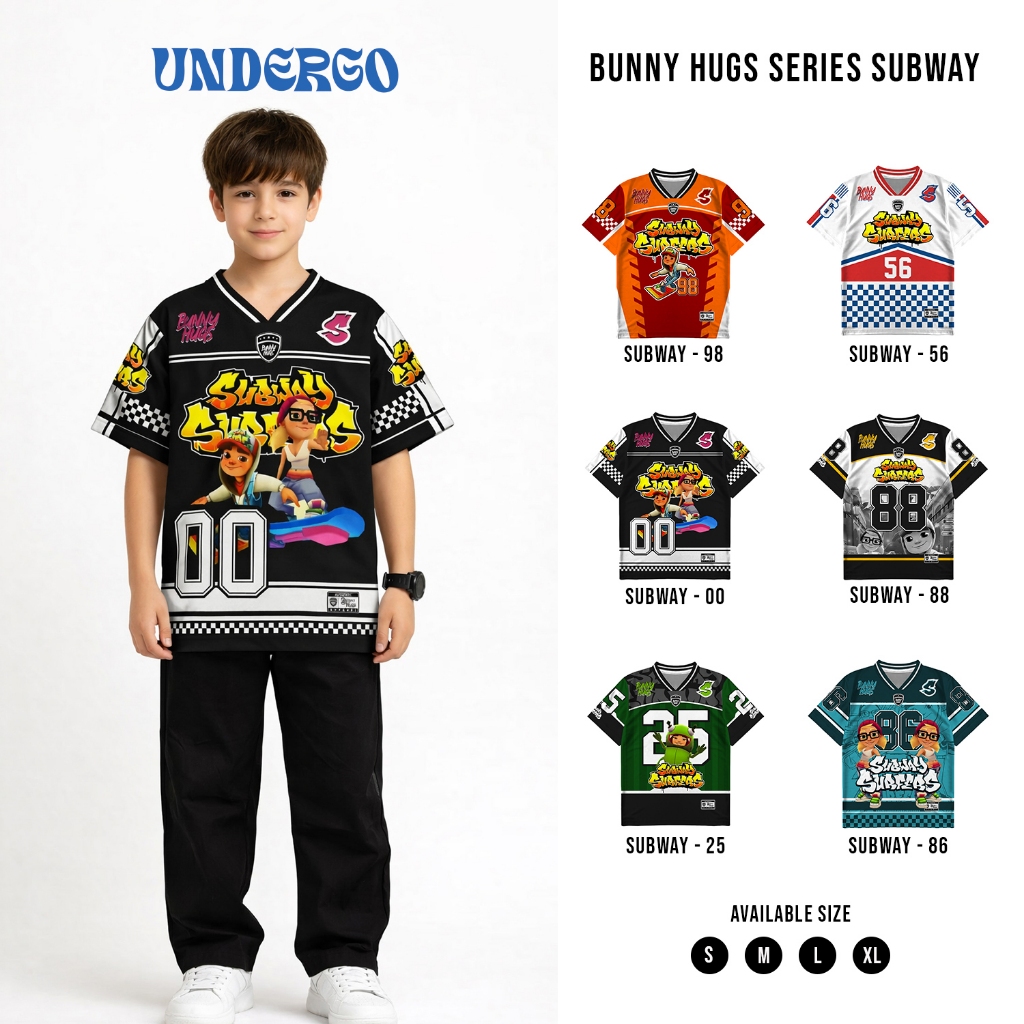 UNDERGO Jersey Number 00 Series SubwaySurf Anak Jersey Bahan Dryfit Brazil Full Printing