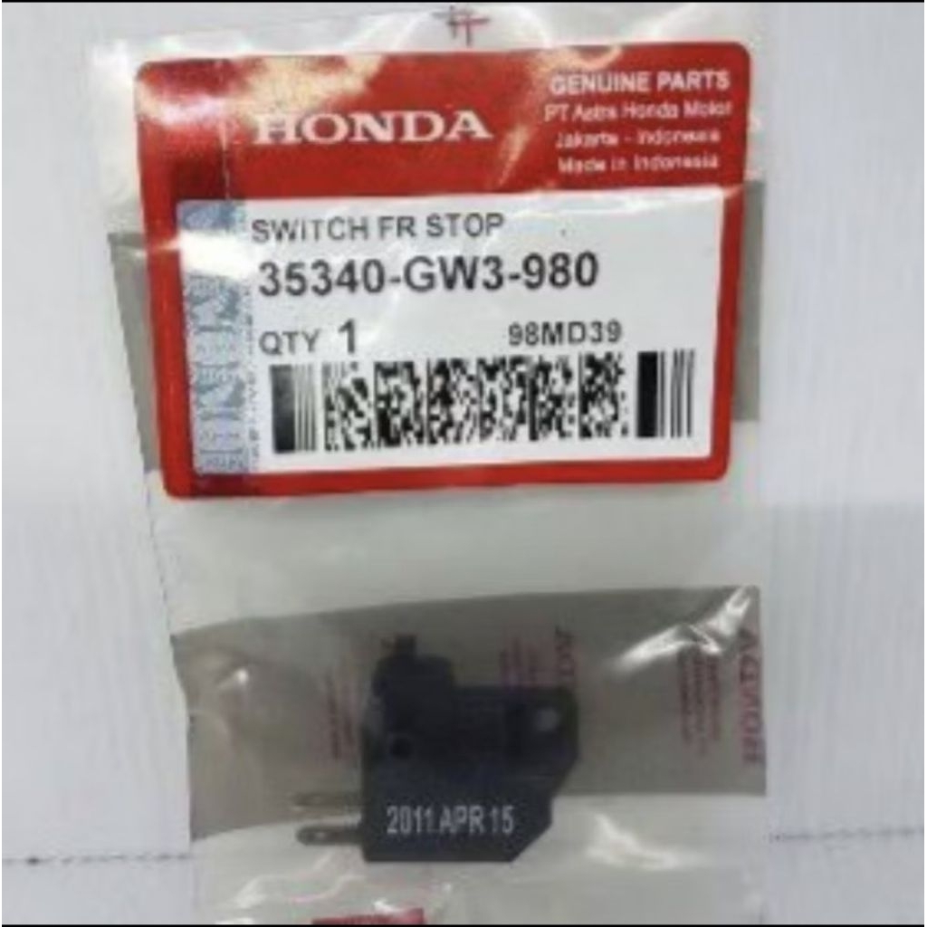 35340-GW3-980 switch rem depan kanan, supra revo karisma aupra x125 vario beat karbu beat fi, scoopy