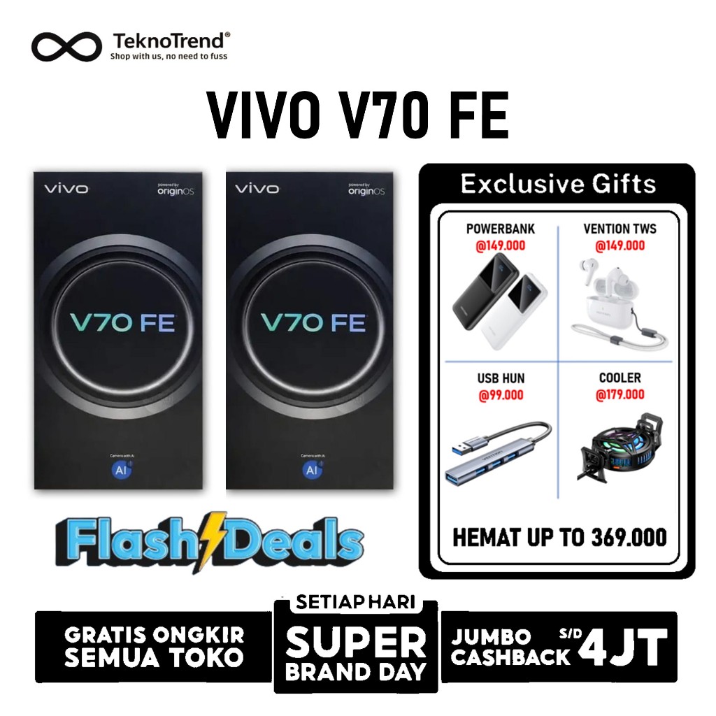 Vivo V70 FE 5G 12/256GB 8/256GB - handphone ponsel android garansi resmi
