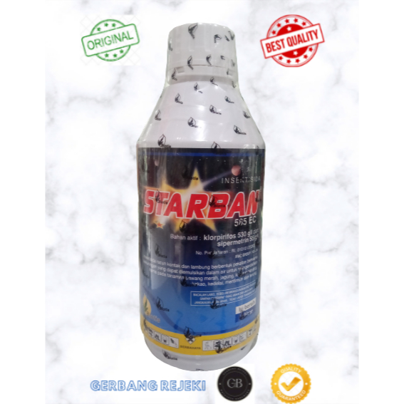 INSEKTISIDA STARBAN 585 EC(Klorpirifos 530 g/l + Sipermetrin 55 g/l) 1liter