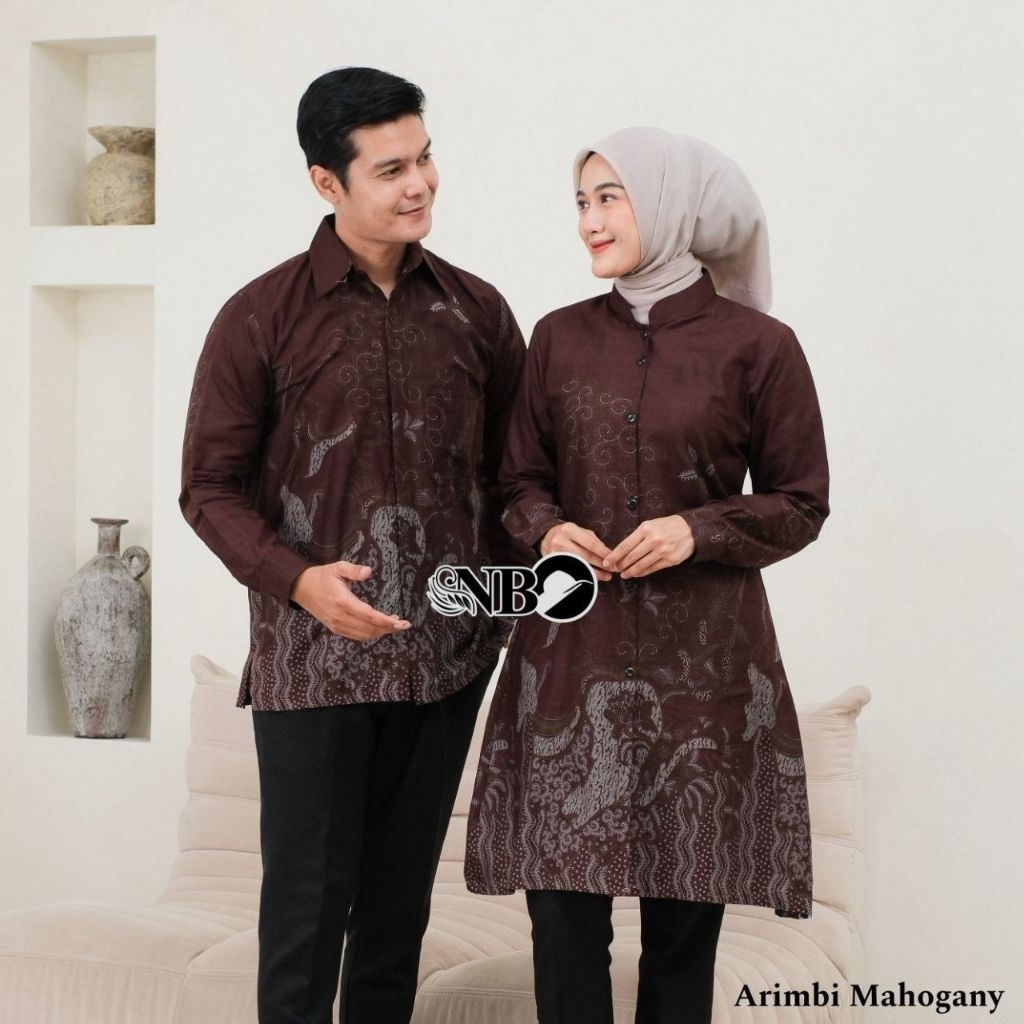Dress Batik Couple Modern Baju Batik Couple Pasangan Tunik Kemeja Lengan Panjang M L XL XXL