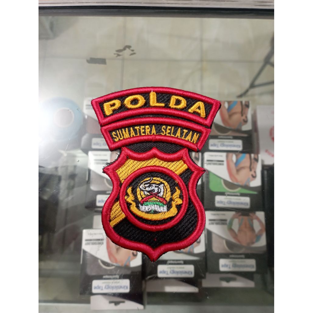 BET BORDIR LOGO POLDA SUMSEL, SENI BORDIR TIMBUL