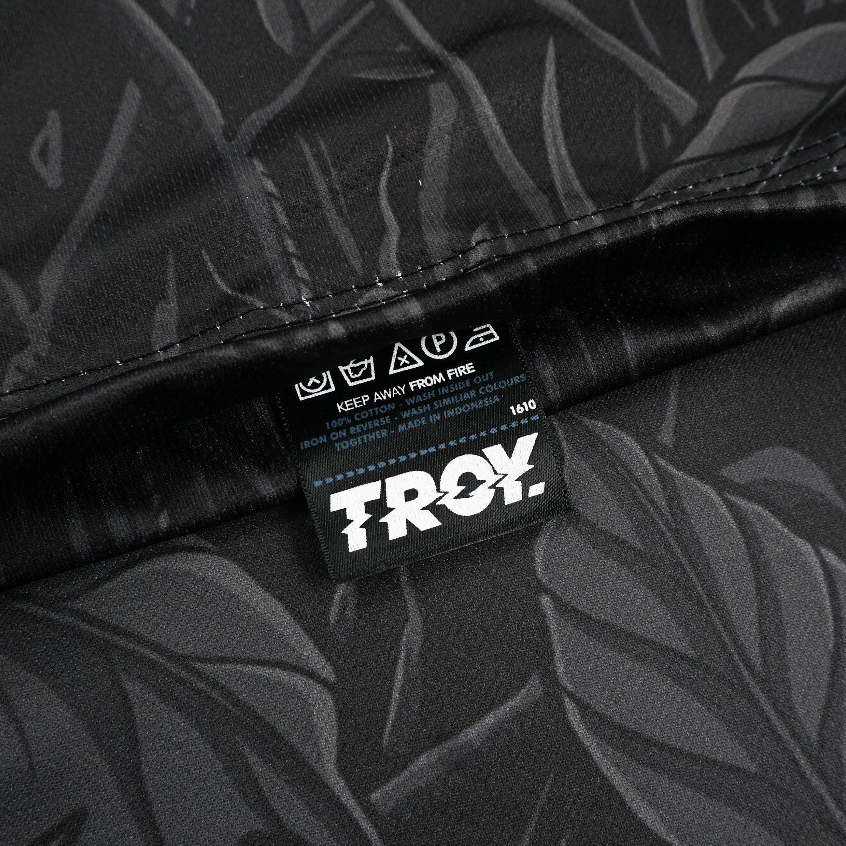 Troy Company Jersey Black Grey Flora Chaos Inside - Jersey Hitam Abu Klasik V-Neck JSM 3583