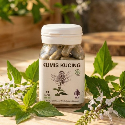 Kapsul Kumis Kucing Original Herbal Isi 50 ( ISK, Ginjal, Asam Urat )
