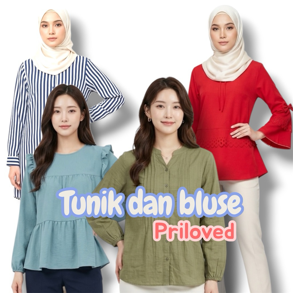 priloved TUNIK DAN BLUES CEWEK CANTIK