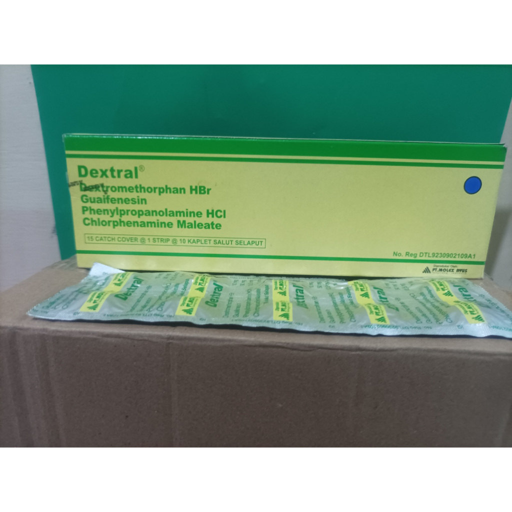 Dextral kaplet obat batuk pilek dewasa 1 strip isi 10 kaplet