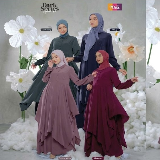 Disc Gamis Dress Dark Series Ajwa A By Nibras