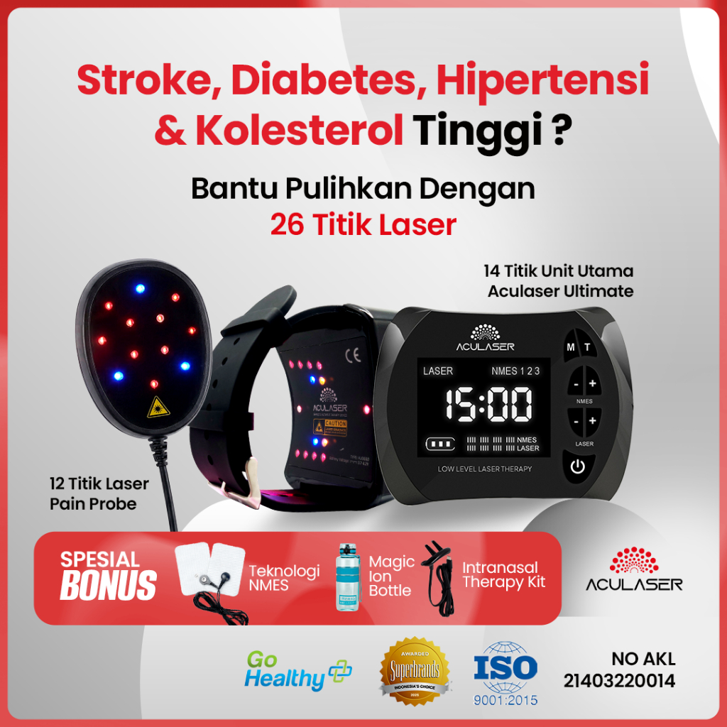 ACULASER ULTIMATE - 26 Titik Laser Terapi Pemulihan STROKE & PASANG RING JANTUNG - 14 Titik Laser Al