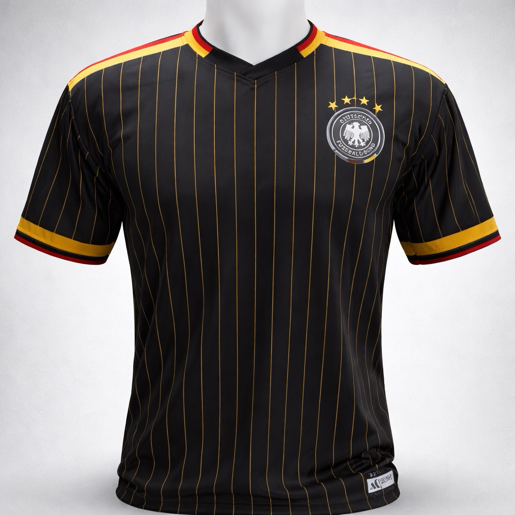 JERSEY GERMAN HITAM GARIS DRYFIT