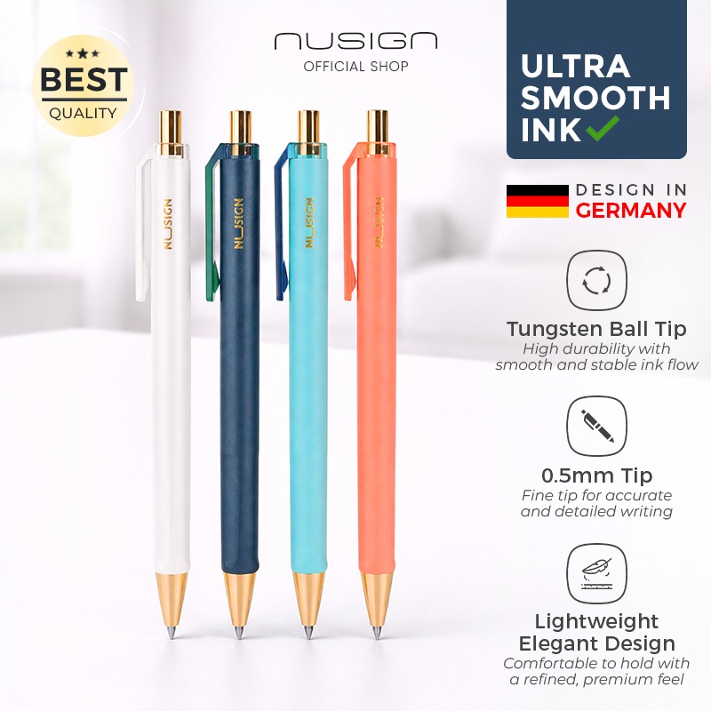Nusign Gel Pen 0.5mm tinta hitam NS557