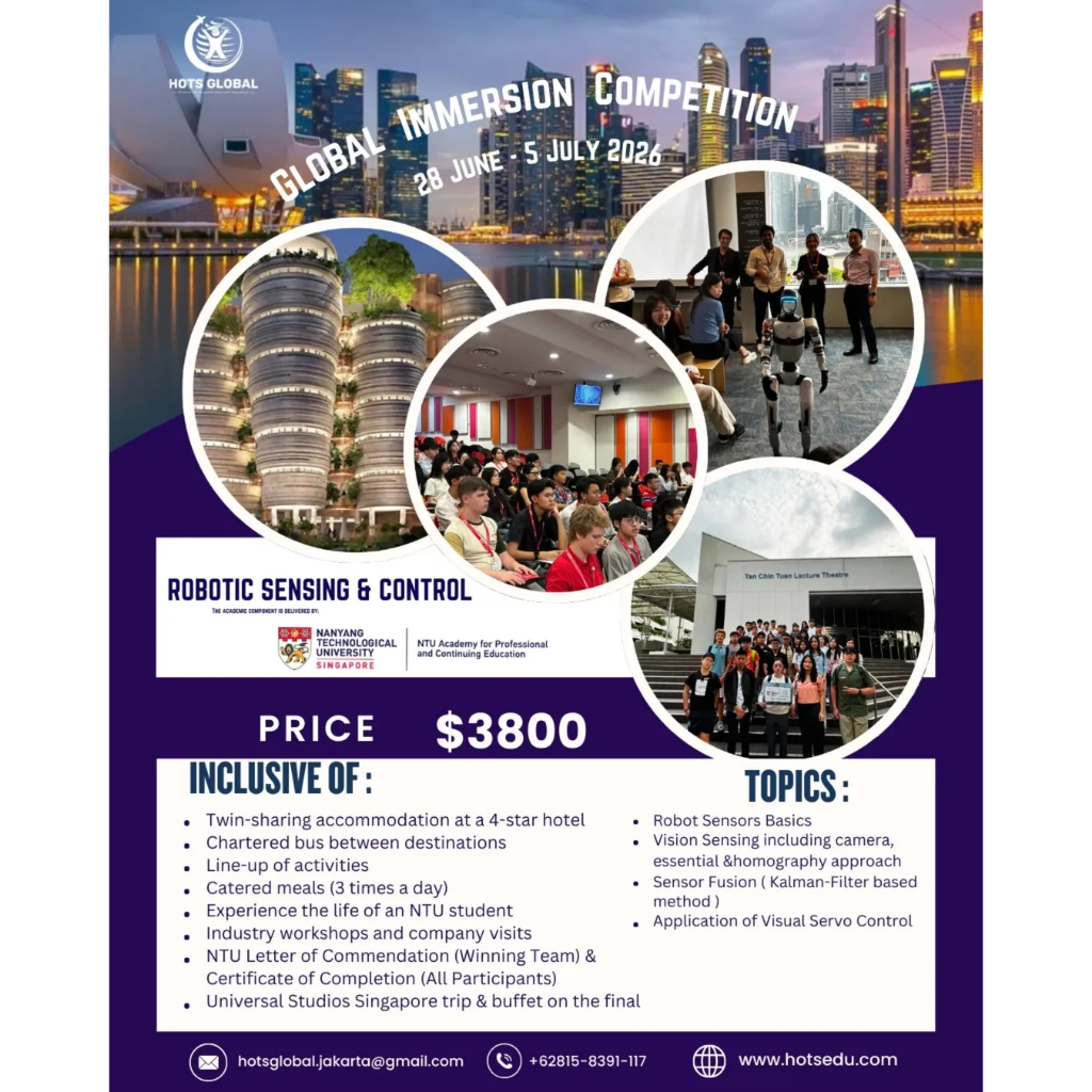 Pendaftaran Global Immersion Competition 2026 Singapore NTU & SMU by HOTS Global