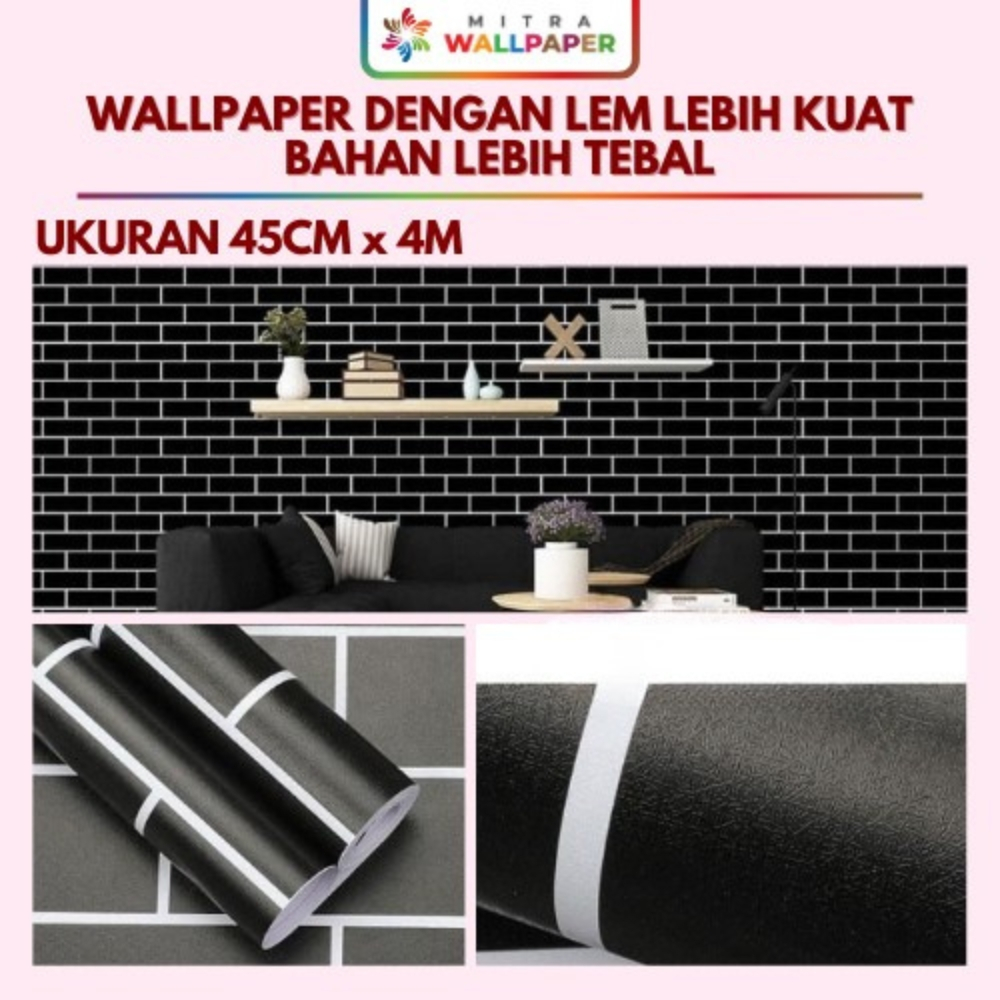 Wallpaper Dinding Bata Hitam Wallpaper Dinding Motif Bata Hitam Wallpaper Bata Hitam