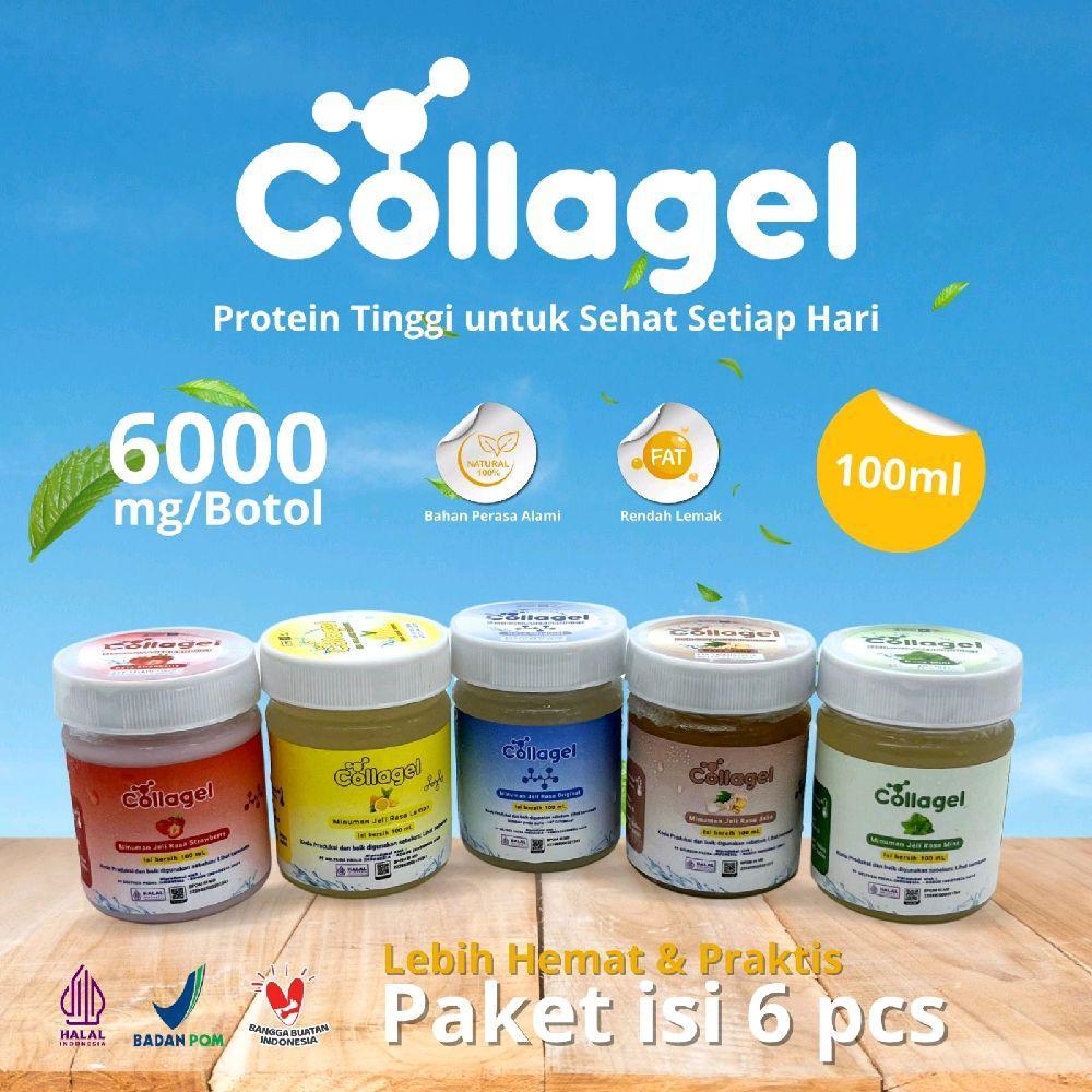 Collagel Paket Isi 6 | Hydrolyzed Collagen 100ml | Minuman Collagen Halal