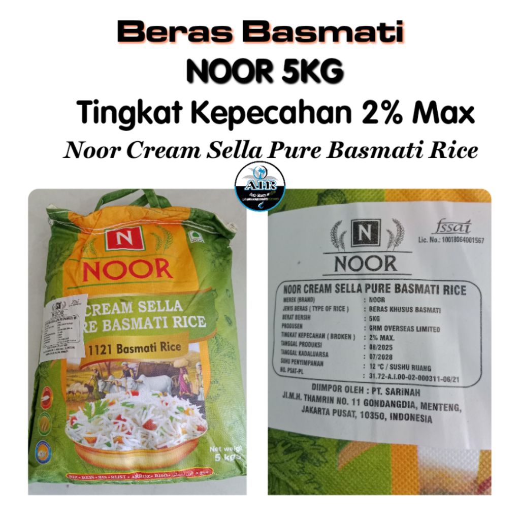 Beras Noor 5kg Beras basmati Beras india 5kg Beras kebuli biryani mandhi Beras basmati noor 5kg