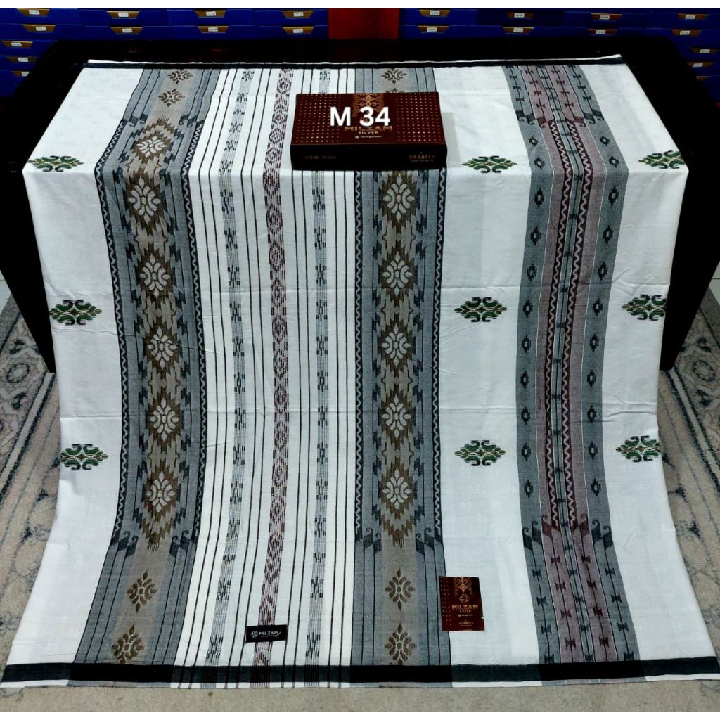 MILZAM JAQUARD SILVER FULL SONGKET