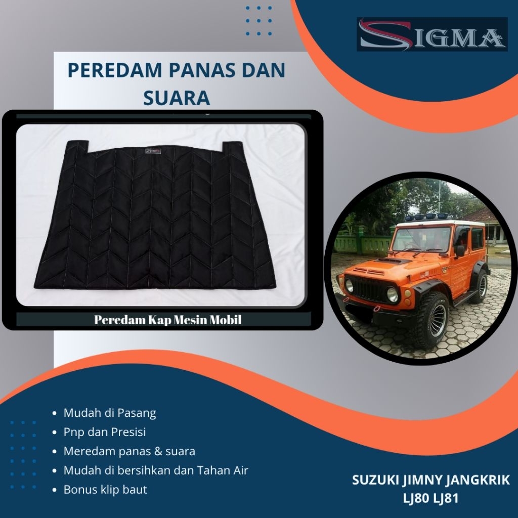 (SIGMA) Peredam Kap Mesin Mobil Suzuki Jimny Jangkrik LJ80