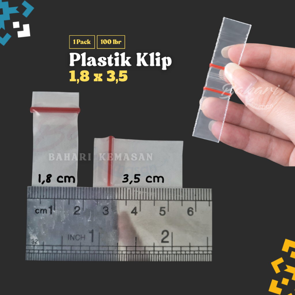 PLASTIK KLIP KECIL 1,8 X 3,5 ziplock isi 100 1,8x3,5