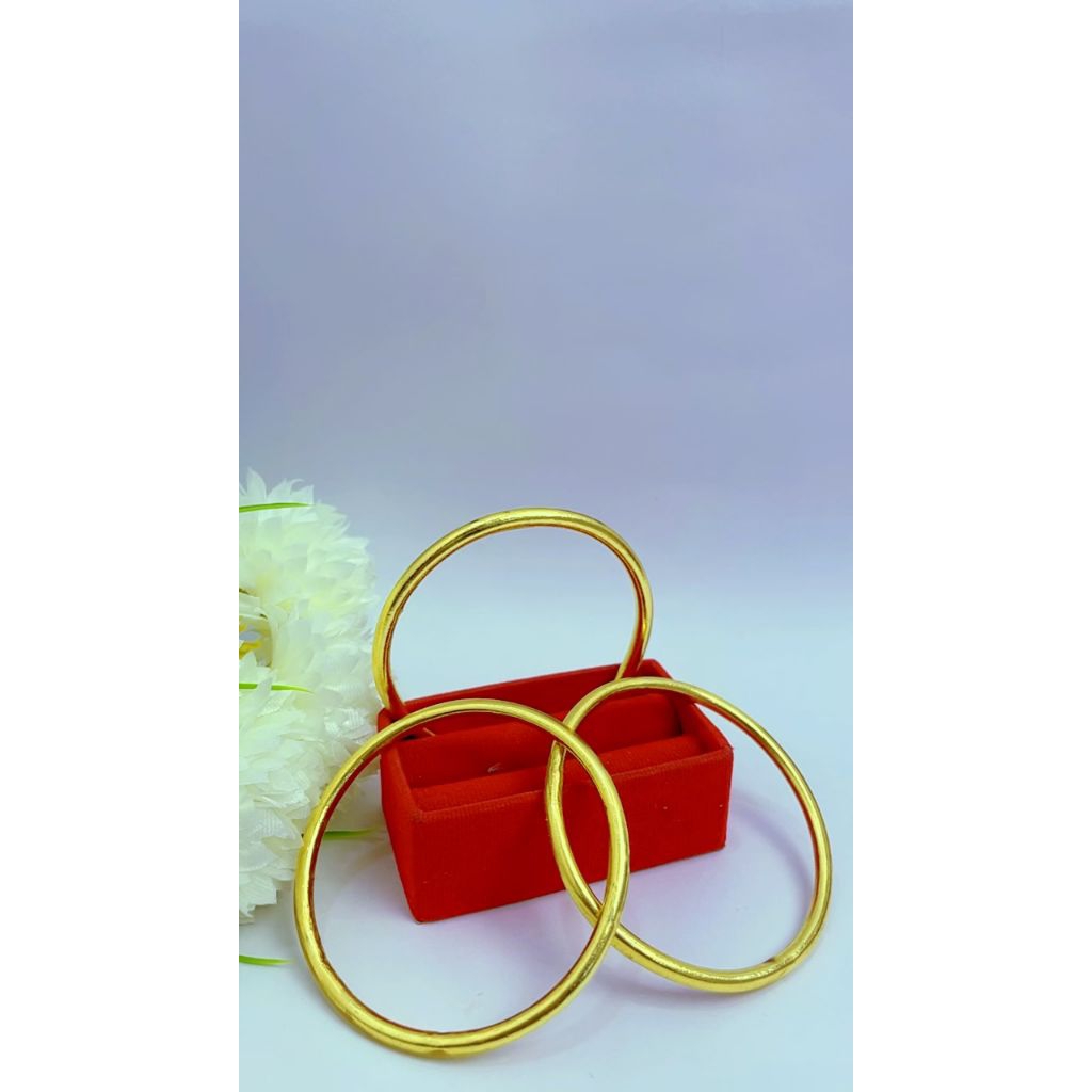 Gelang keroncong polos sepuhan emas lapis kristal