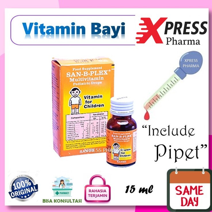 XPRESS  San B Plex drop vitamin anak Bayi Nafsu Makan Sanbe Be Plek Drops Tetes Sanbeplex