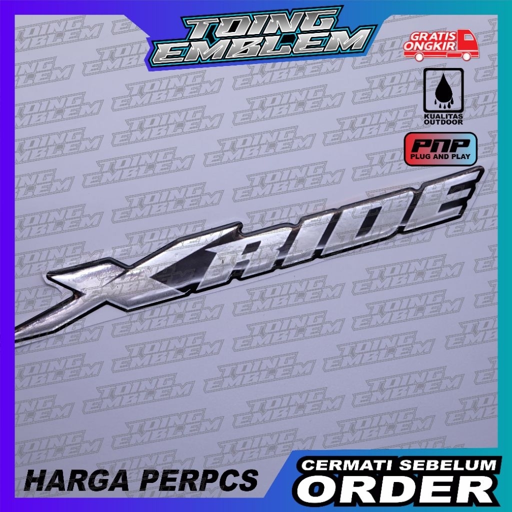Emblem yamaha xride / emblem timbul yamaha xride / emblem titanium xride / stiker logo yamaha xride 