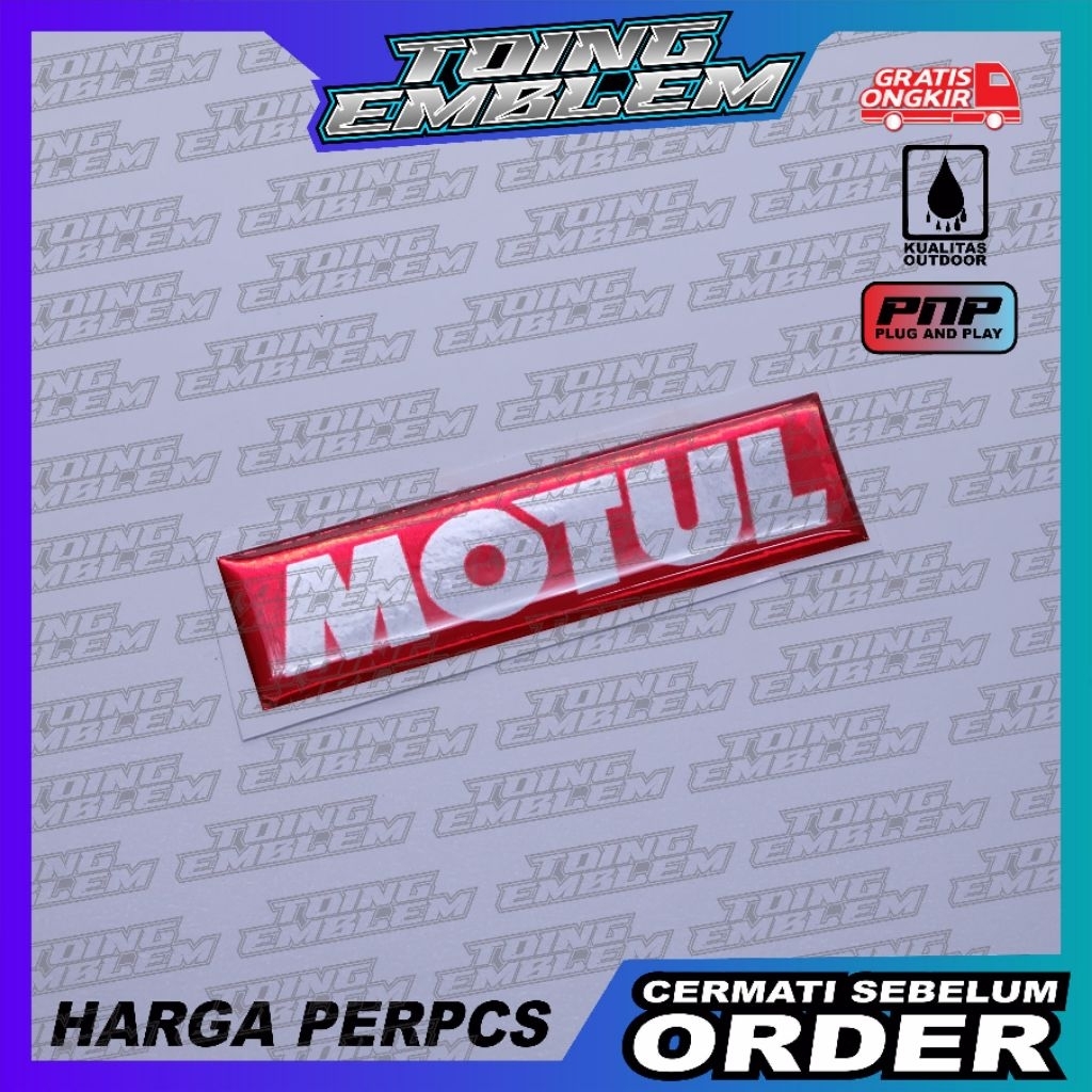 Emblem logo motul / emblem timbul motul / sticker motul / stiker logo motul / emblem 3d motul / stik