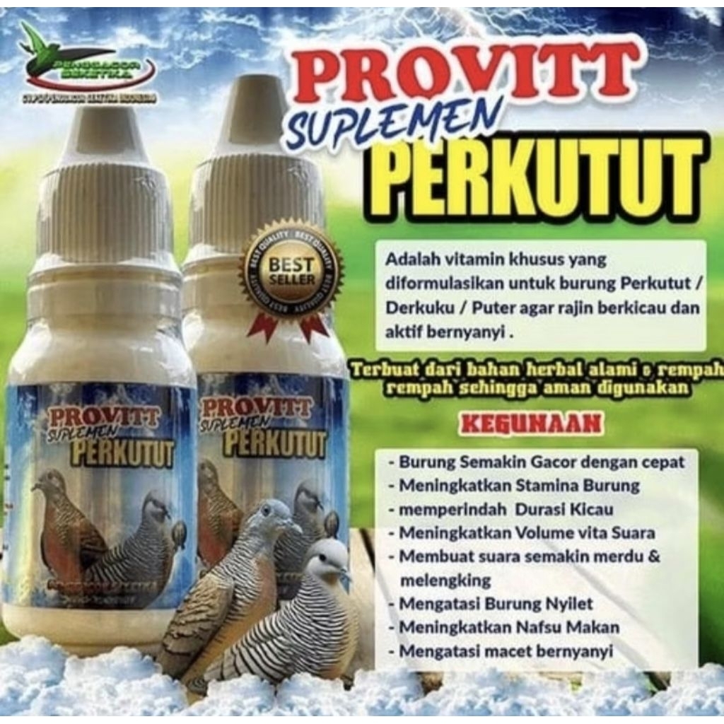 PROVITT SUPLEMEN PERKUTUT VITAMIN PENGGACOR PERKUTUT DERKUKU PUTER PELUNG MAKIN GACOR