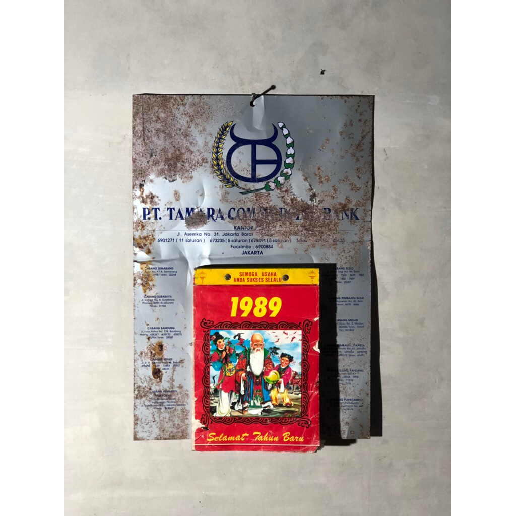 Kalender Cina antik lawas 1989