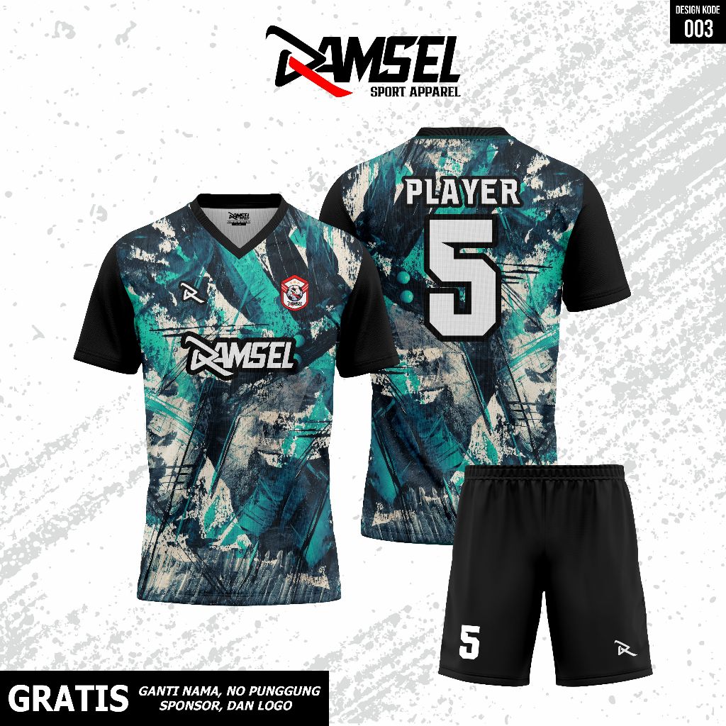 jersey costum jersey sepakbola jersey futsal full printing gratis desain custom  nama nomor punggung