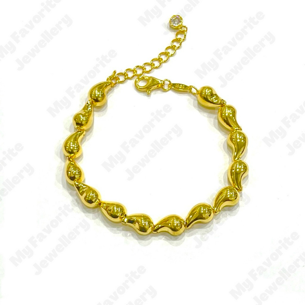 Gelang Tetes Kristal Emas Asli Kadar 700 16K