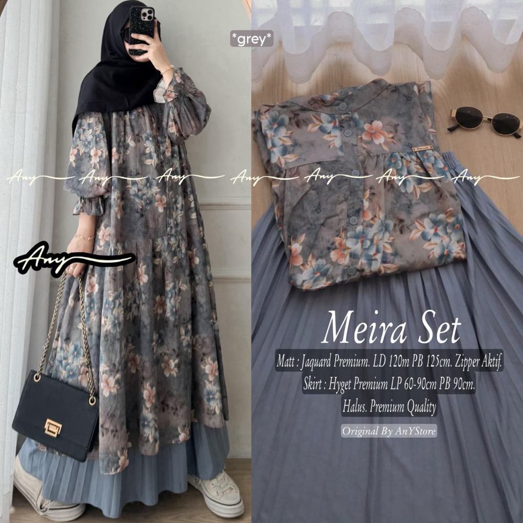 SETELAN TUNIK SET BY ANY BAHAN JAGUAR PREMIUM SETELAN WANITA SETELAN ROK PLISKET