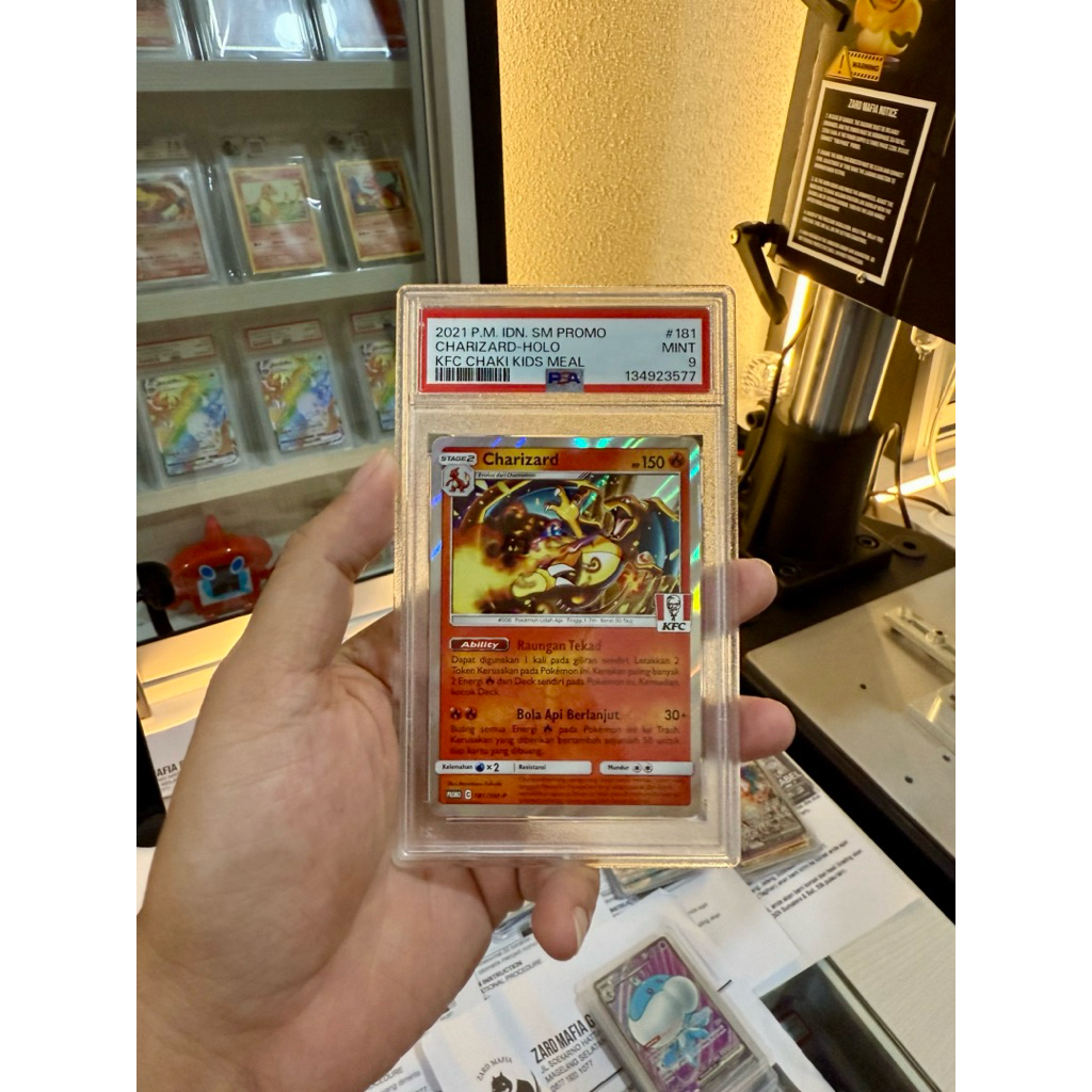 SATU Buah PSA 9 Charizard KFC PROMO INDONESIA 1 kartu POKEMON TCG card game english, japan, or indon