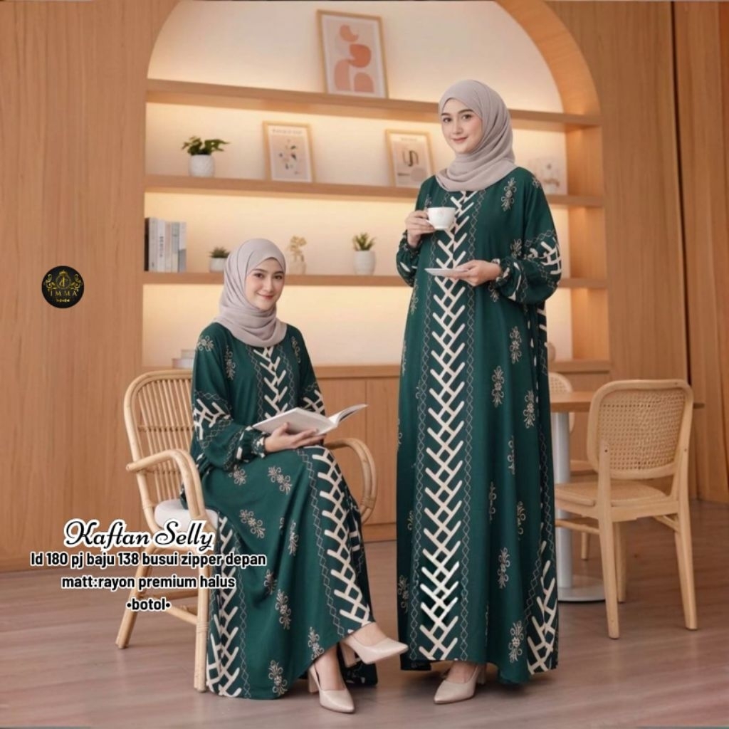 kaftan muslim wanita rayon / bahan adem / size jumbo