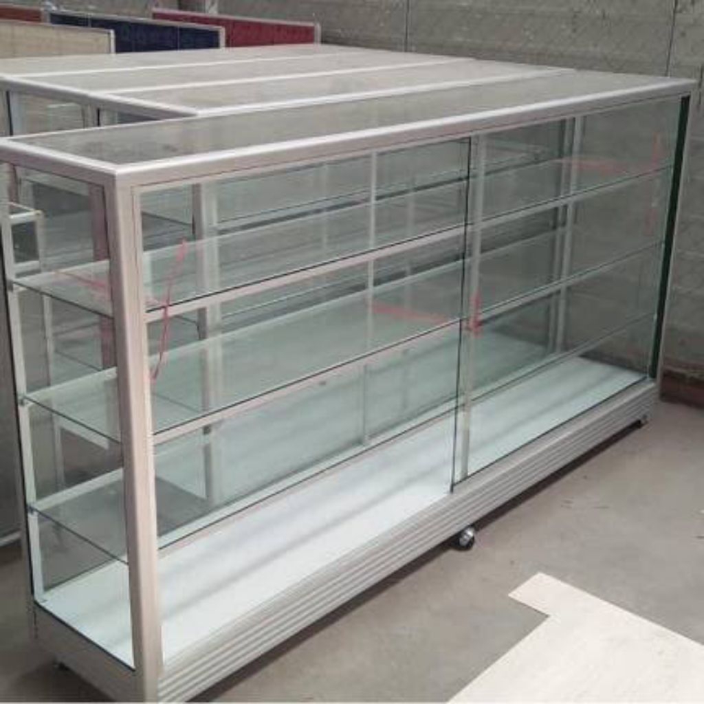 Etalase kaca aluminium toko warung 1m 1.5m 2m / etalase toko 2m 1.5m 1m / etalase aluminium kaca 1 m