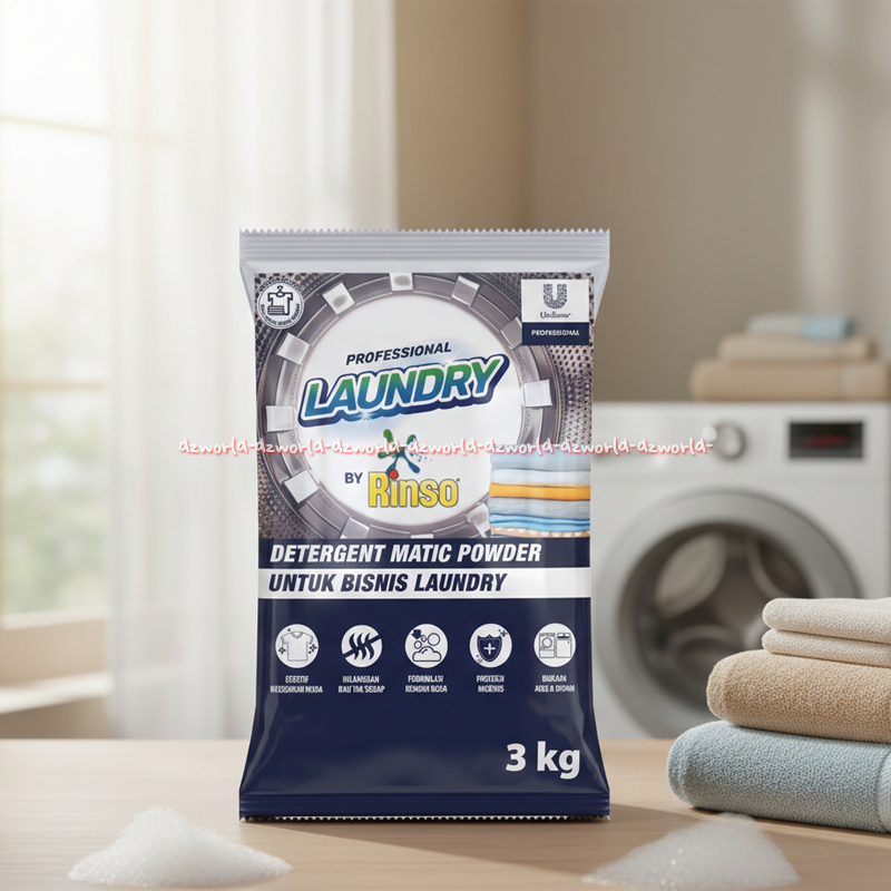 Rinso Matic 3kg Kemasan Untuk Bisnis Laundry Detergent Bubuk Laundry Kiloan3kilo Untuk Mesin Cuci