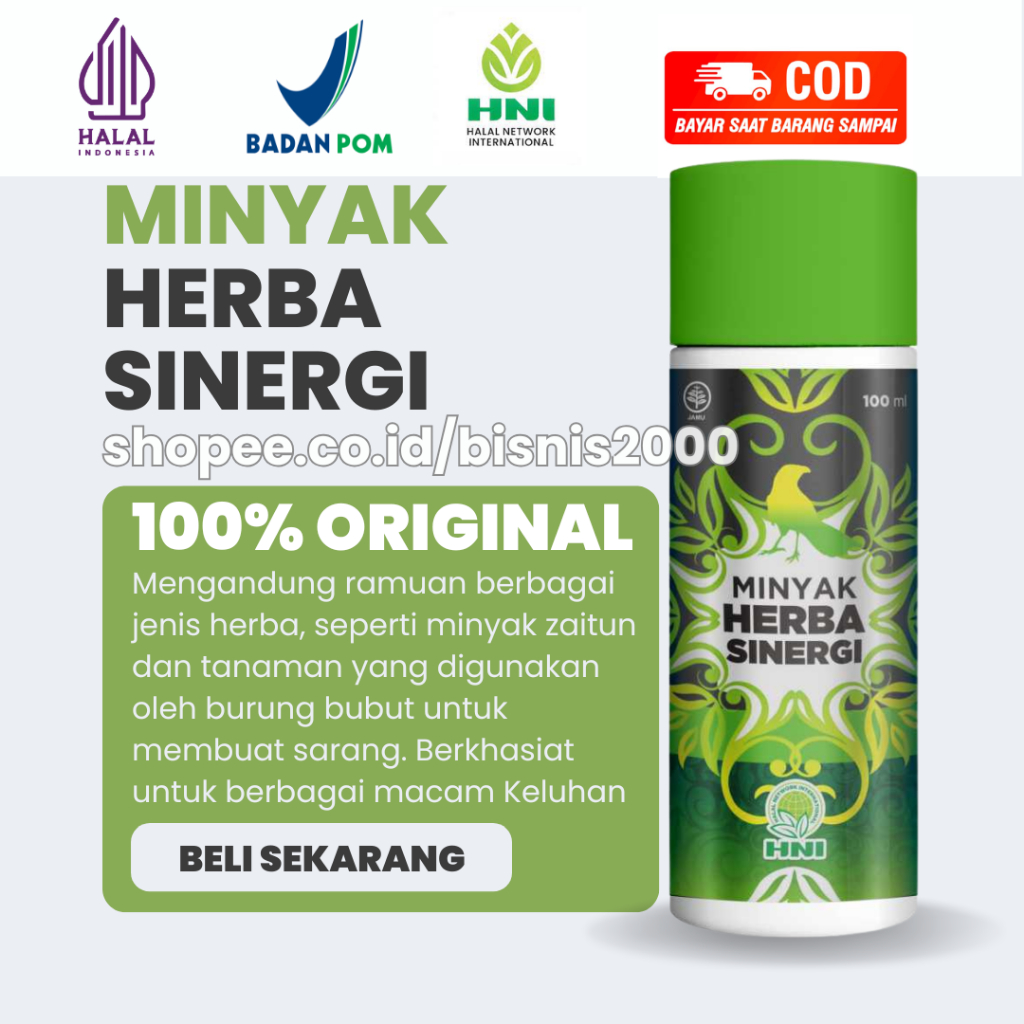 Minyak But But Herba Sinergi HNI HPAI 100ML - Minyak But-But Untuk Urut Pegel Linu Encok - Dijamin A