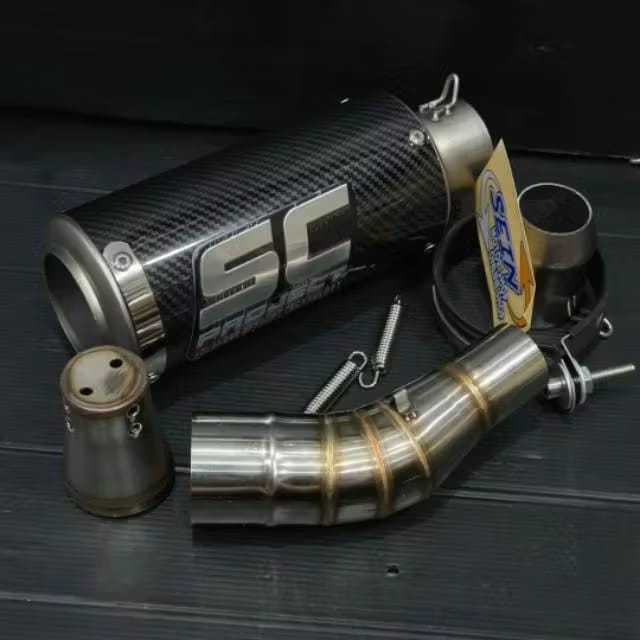 Knalpot Sc Project Carbon Glosy Import Grade Original R25 Mt25 Slip On