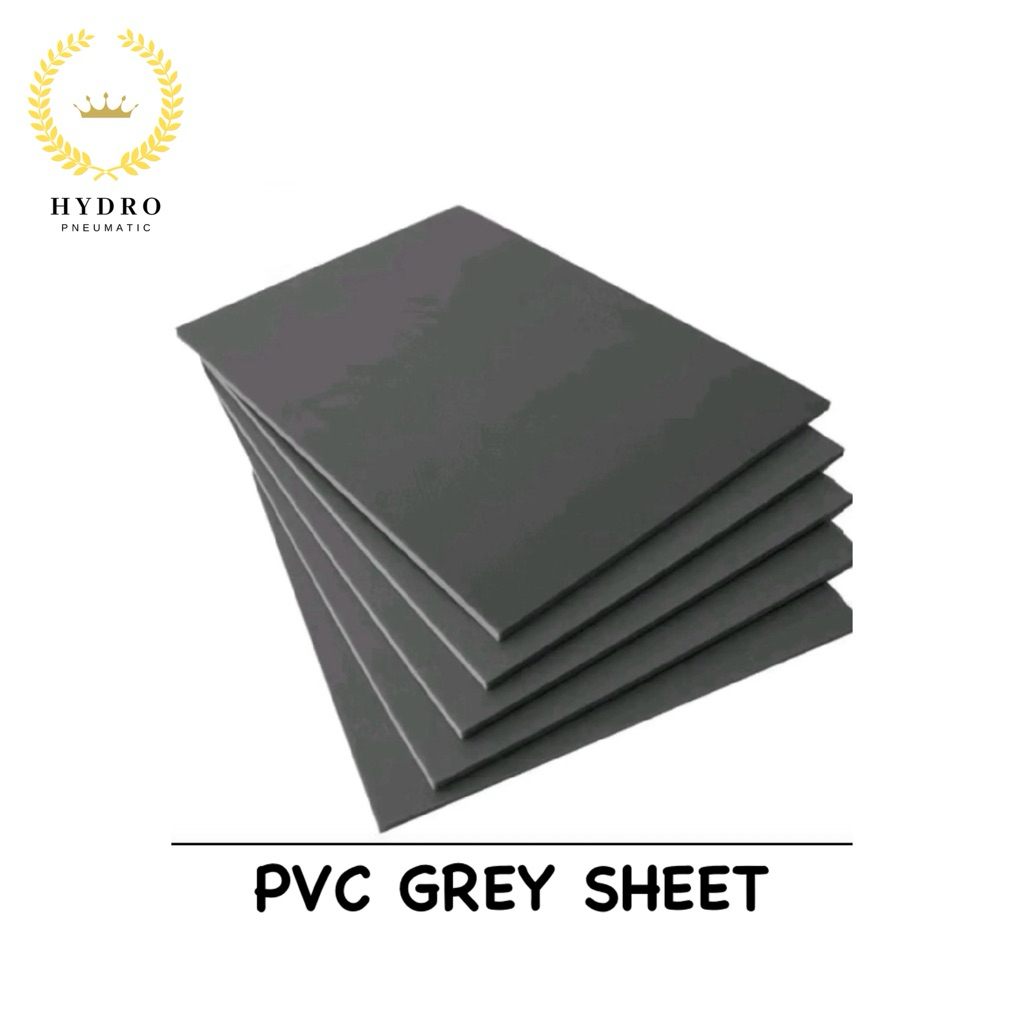 PVC GREY SHEET 12mm x 25cm x 25cm / Pvc lembaran abu-abu