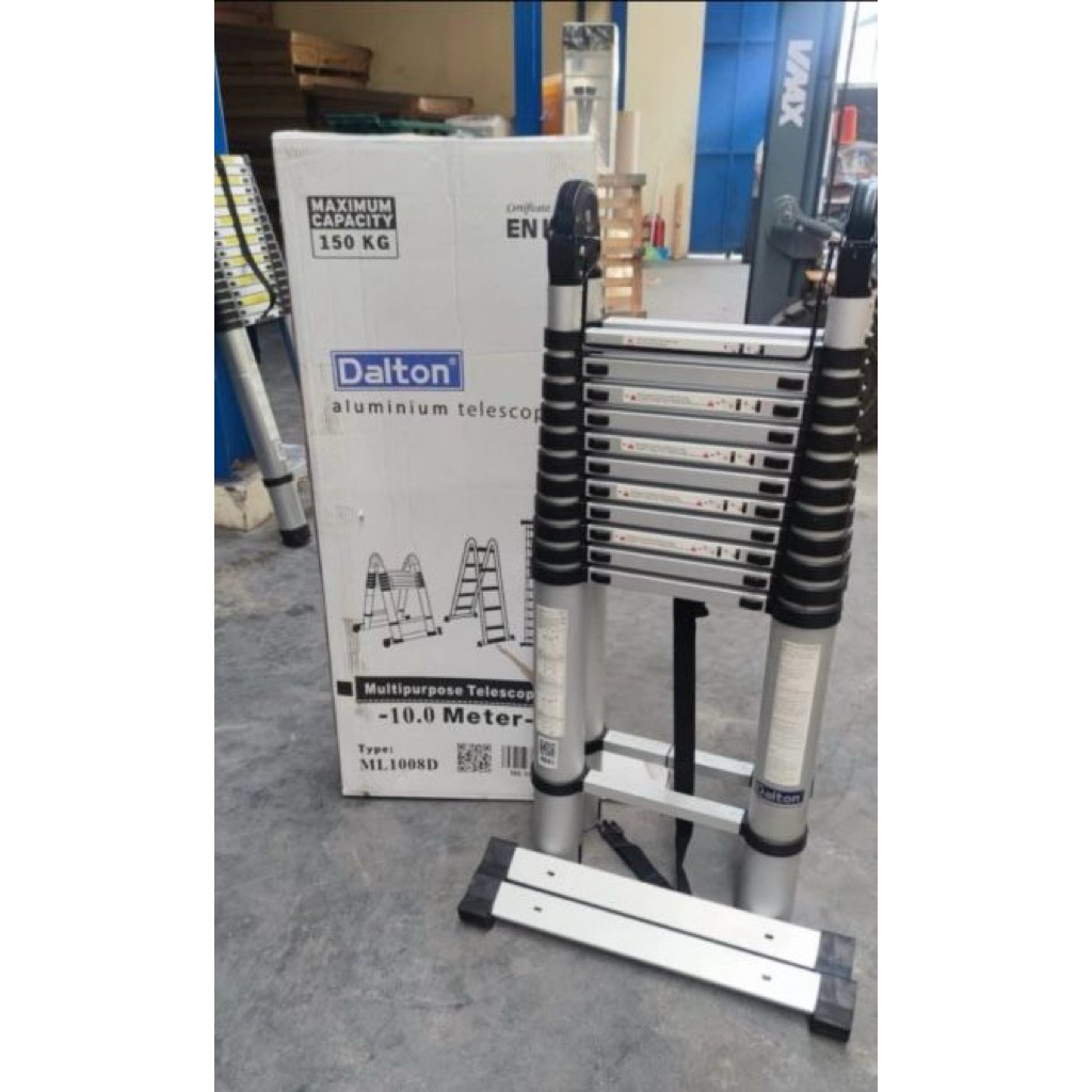 Tangga Lipat Alumunium Teleskopik Dalton 10 Meter | Tangga Lipat Alumunium Telescopic Dalton ML1008D