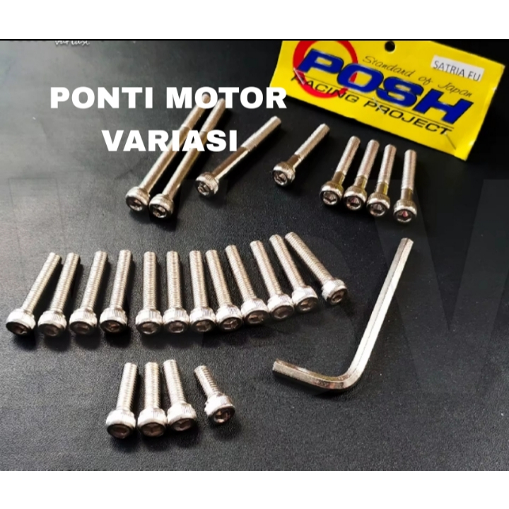 PROMO Baut Block Mesin L Suzuki Satria Fu Chroome | Blok Mesin L Suzuki Satria FU baut blok fu