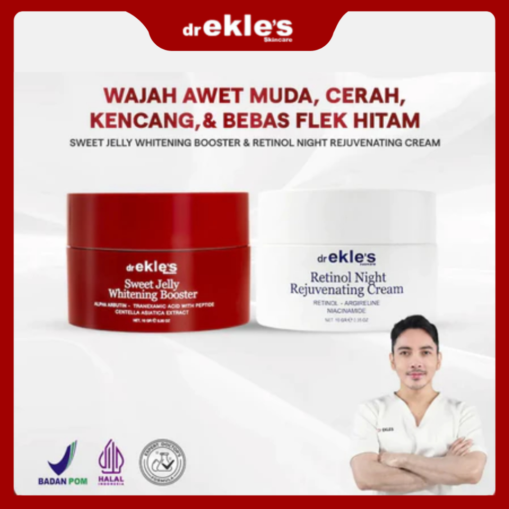 dr Ekles Dr Ekles Skincare - Paket Merah Putih | Retinol Night Cream Rejuv + Sweet Jelly Booster Whi