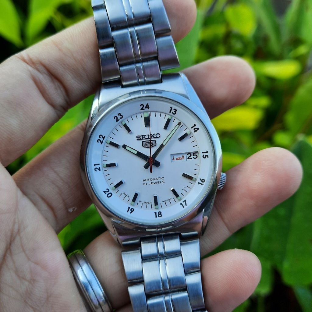 JDM  Seiko 5 Automatic SNK559J1 White Putih 7s26-02C0 SNK559 Putih