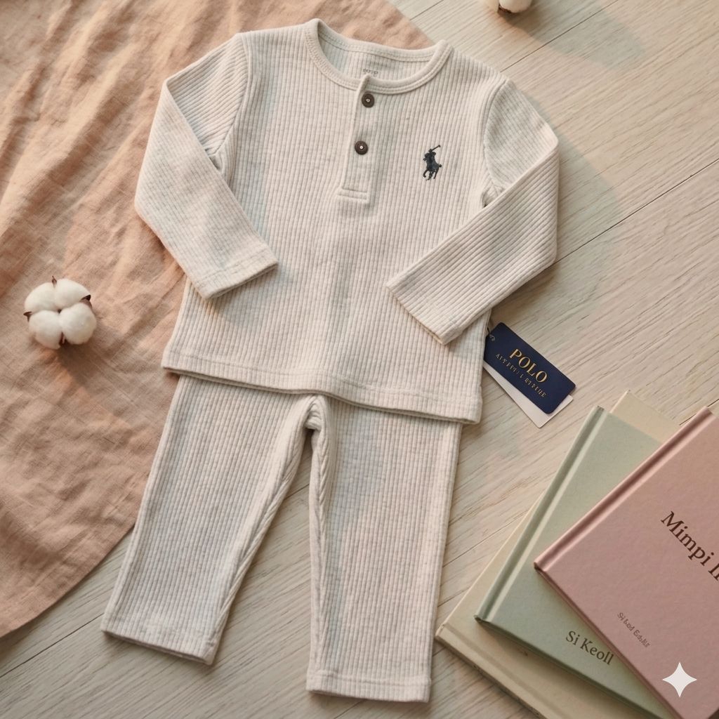 [NEW] setelan knit anak bayi polo rl - misty