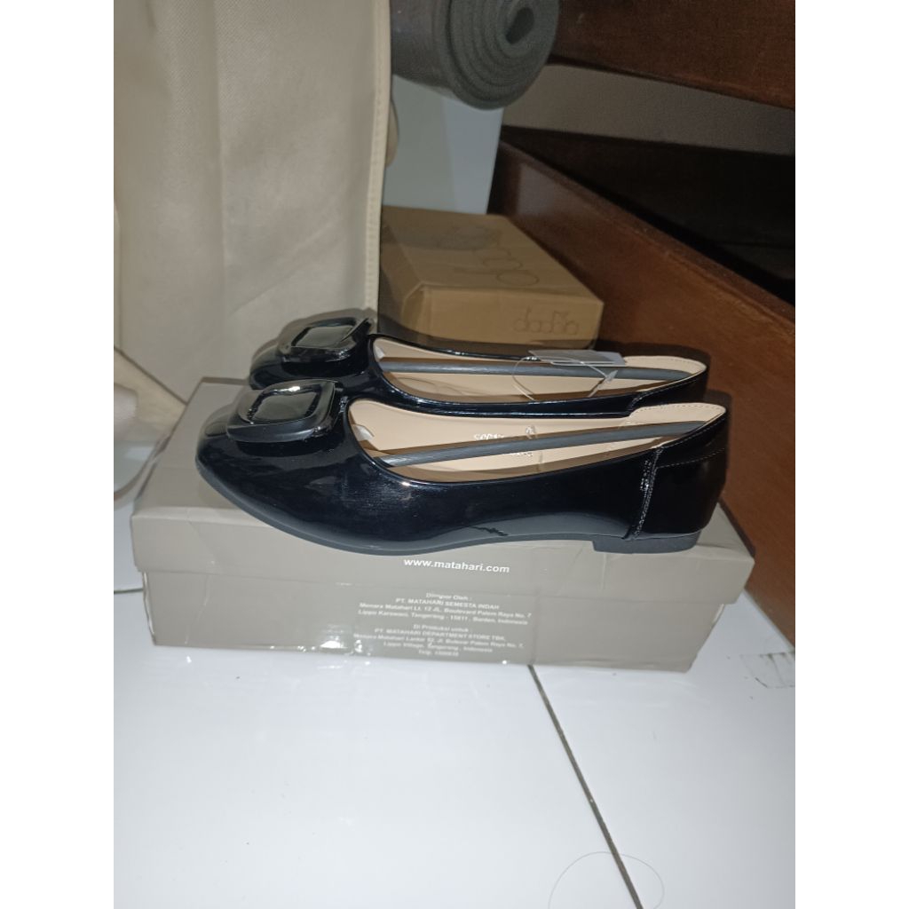 FLATSHOES hitam St.Yves NEW BOX