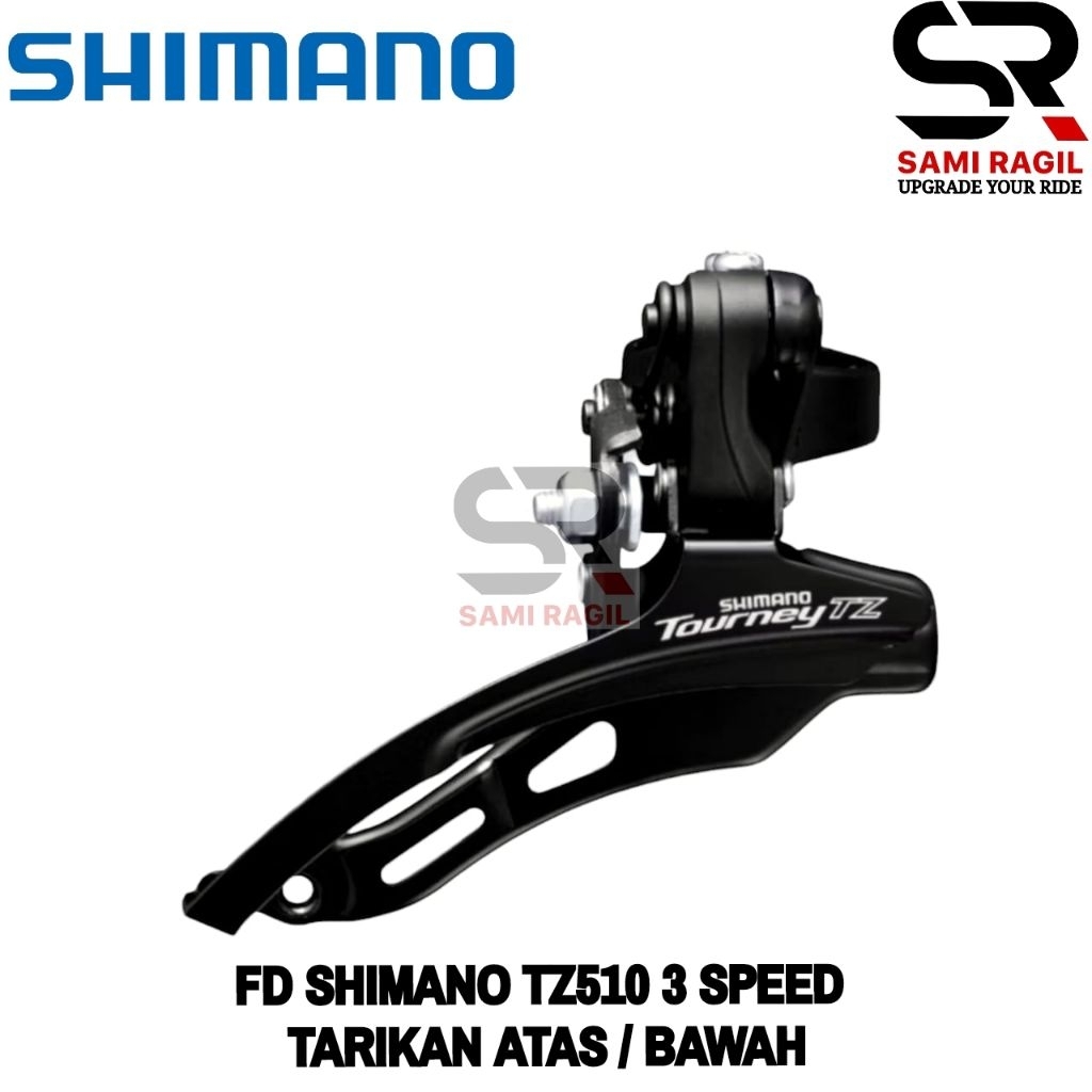 FD SHIMANO TZ510 FRONT DERAILLEUR 3 SPEED TARIKAN ATAS / BAWAH PINDAHAN PEMINDAH GIGI GIR GEAR CRANK