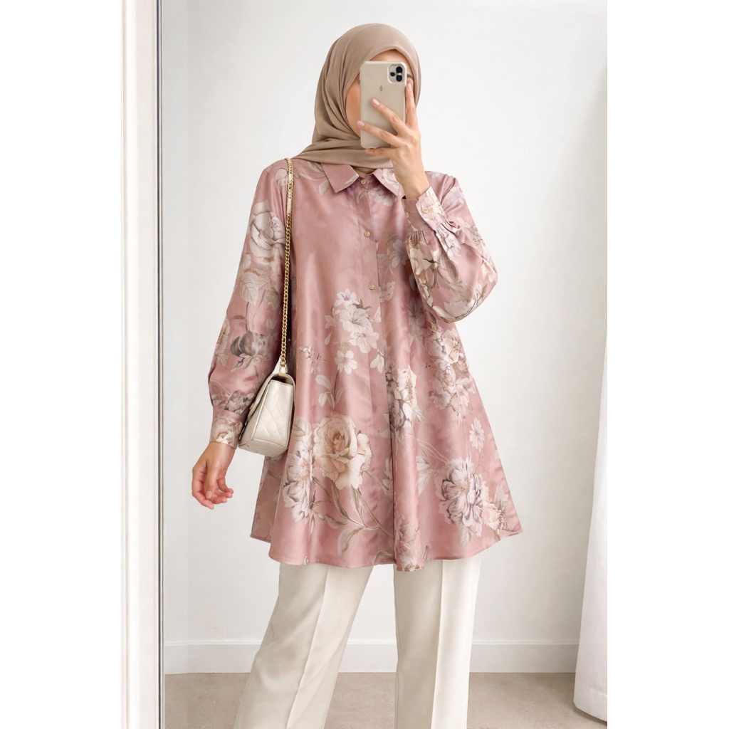 Adisa Tunik Wanita TC Premium Atasan Panjang Muslimah Modern Stylish Kekinian