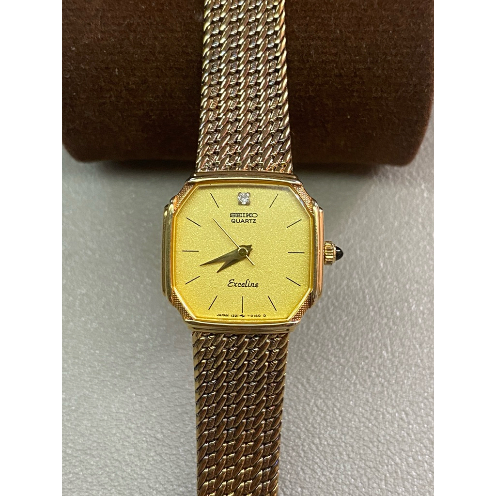 Seiko exceline Gold Tank Diamond Index