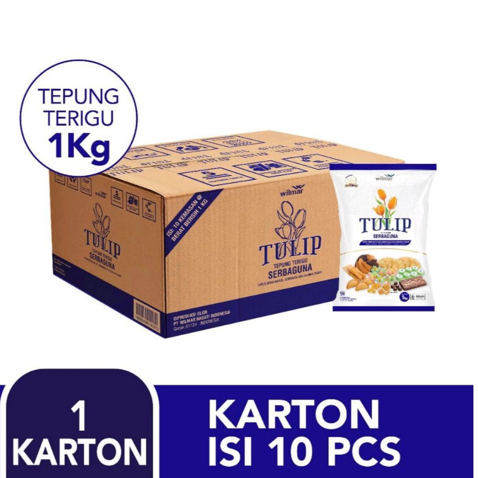 Tepung Terigu Tulip 1 Dus | Berkualitas, Serbaguna, Higienis | Tepung Serbaguna Siap Olah