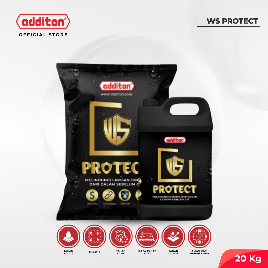 ADDITON WS Protect 20 Kg – Cat Anti Bocor & Waterproofing untuk Dinding Rembes dan Bocor
