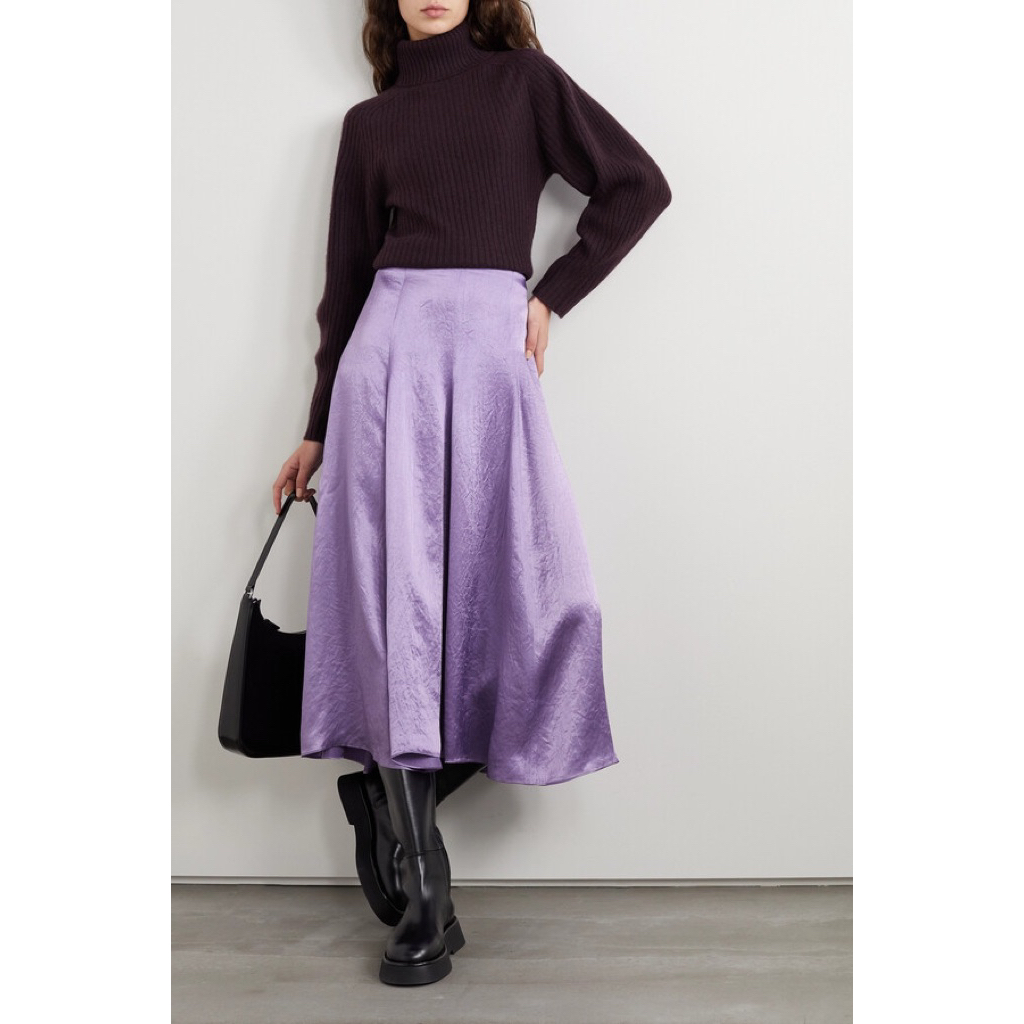 new with tag Vince satin skirt violet